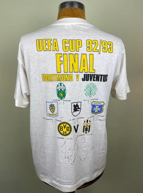 T-Shirt | 1993 | Juve vs Dortmund | UEFA Cup Final | Bootleg T-Shirt | Signed by Andreas Möller